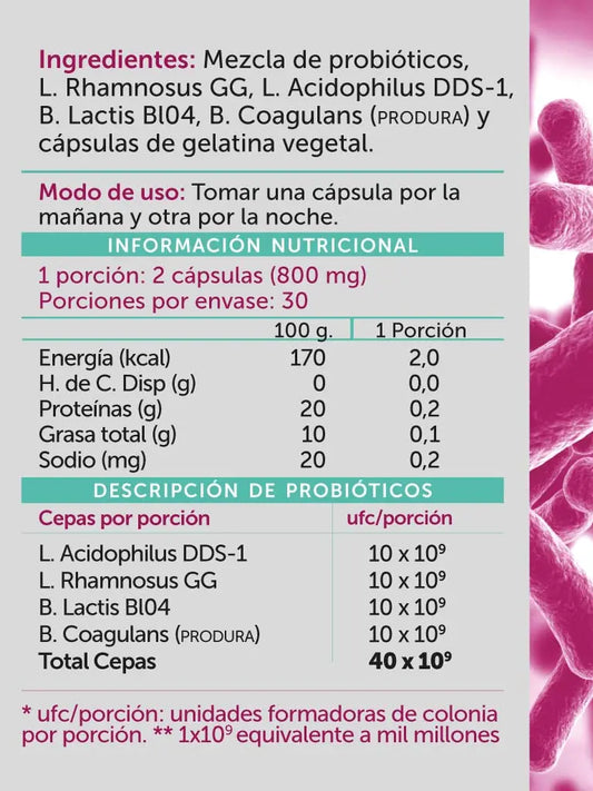 Probiotic Plus 40b 60 Cápsulas