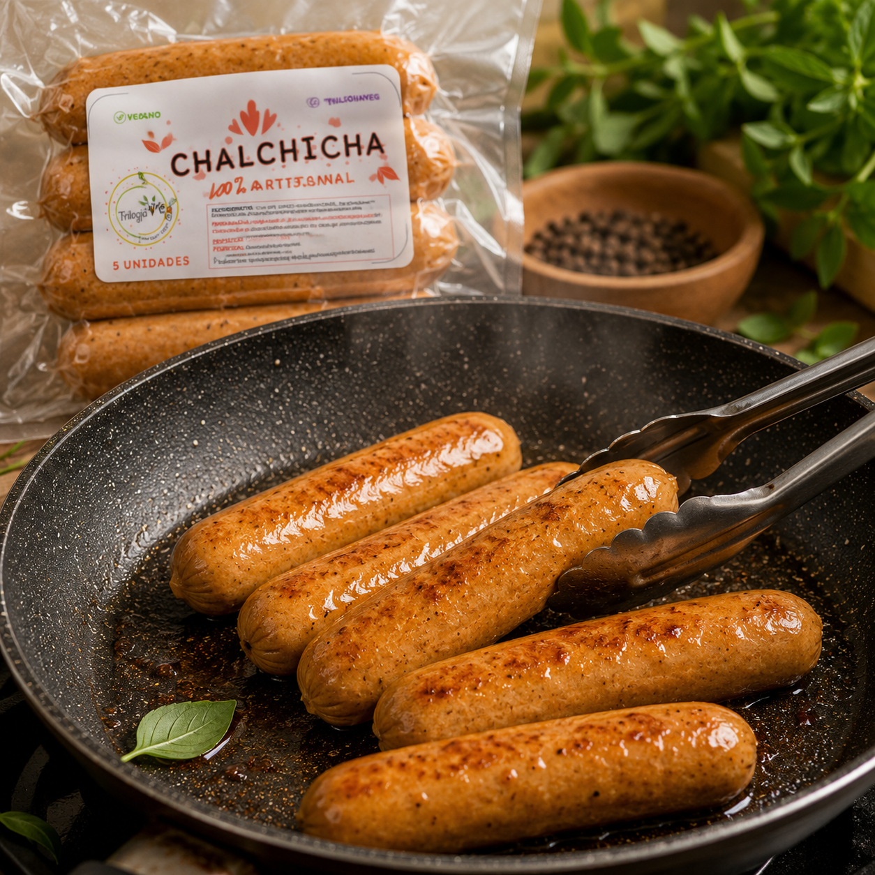 Chalchicha® | Salchicha Vegana de Tofu Artesanal | 5 Unidades