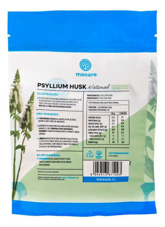 Psyllium Husk Natural en Polvo 200 g