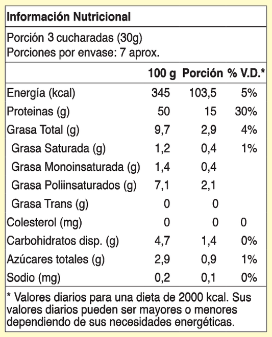 Proteína 50% de cáñamo orgánica en polvo 200g