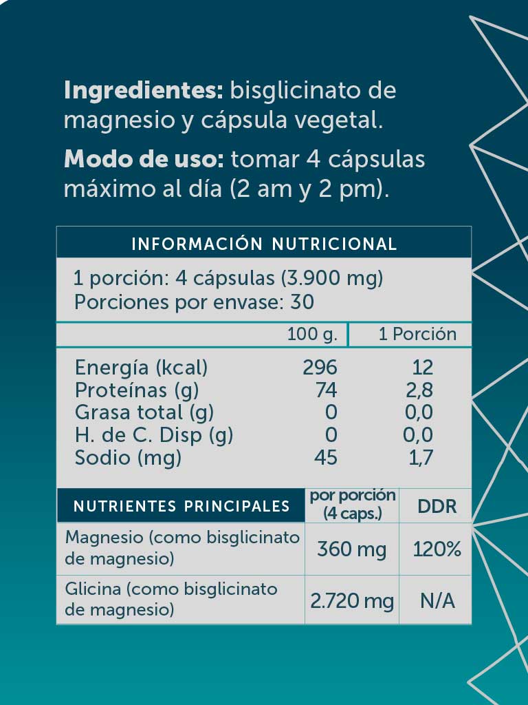 Magnesio Bisglicinato Pure 120 cápsulas