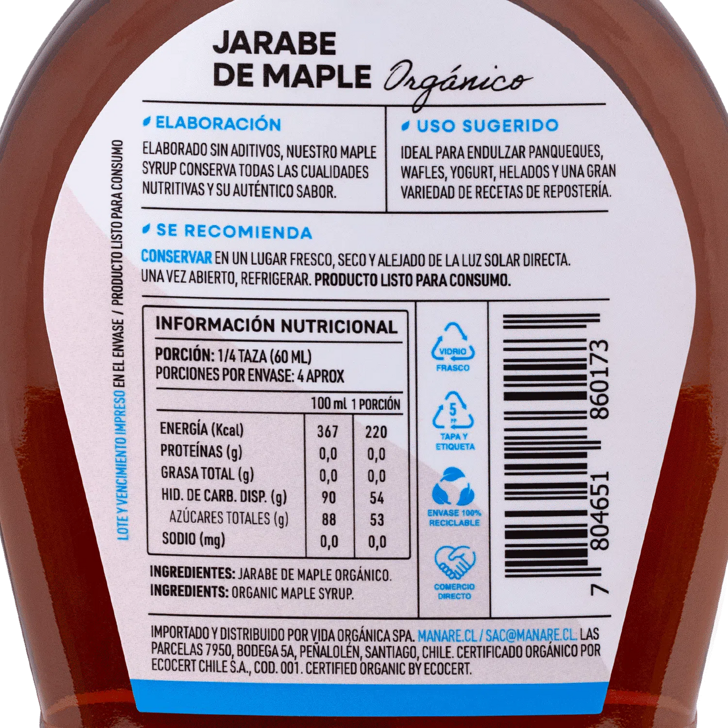 Jarabe de Maple 250ml Orgánico