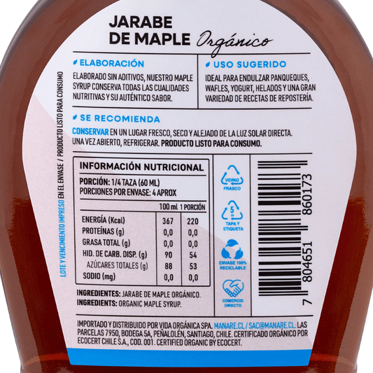 Jarabe de Maple 250ml Orgánico