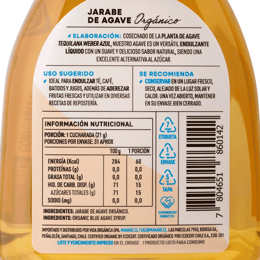 Jarabe de Agave 660g Orgánico