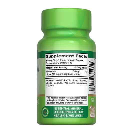 Citrato de Potasio 275 mg – 90 Cápsulas