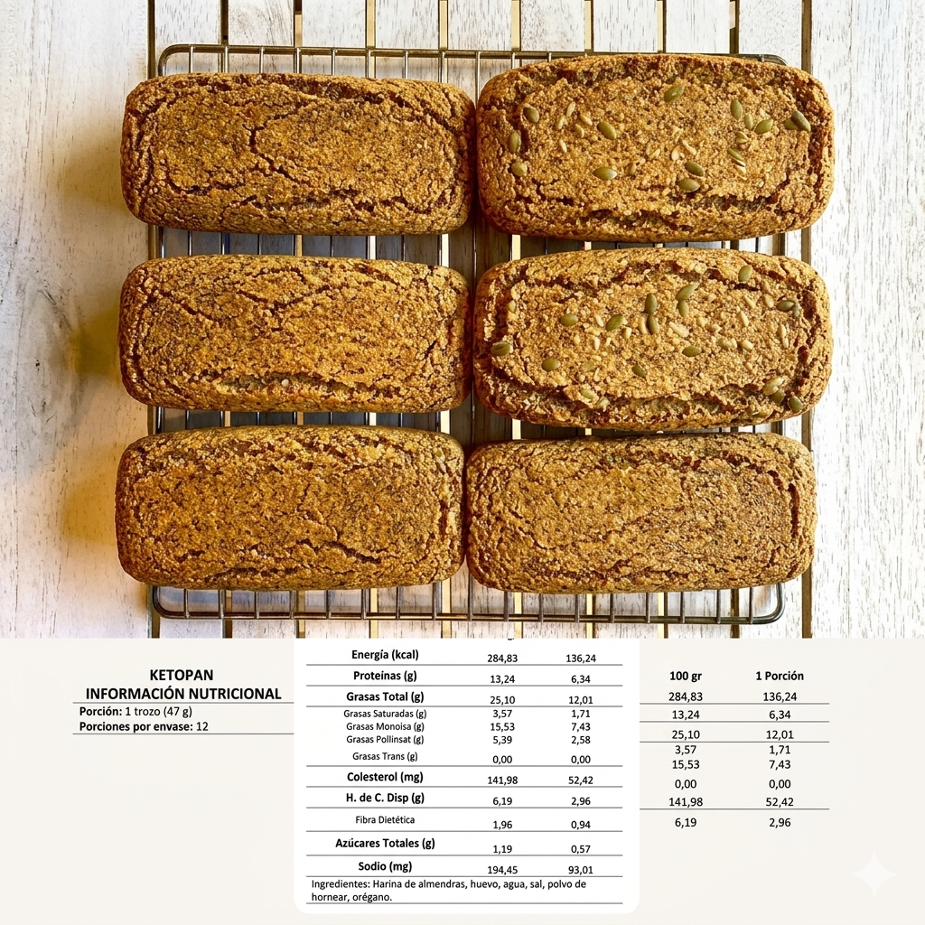 Ketopan de Molde Artesanal – Pan Keto Bajo en Carbohidratos y Sin Gluten 500gr