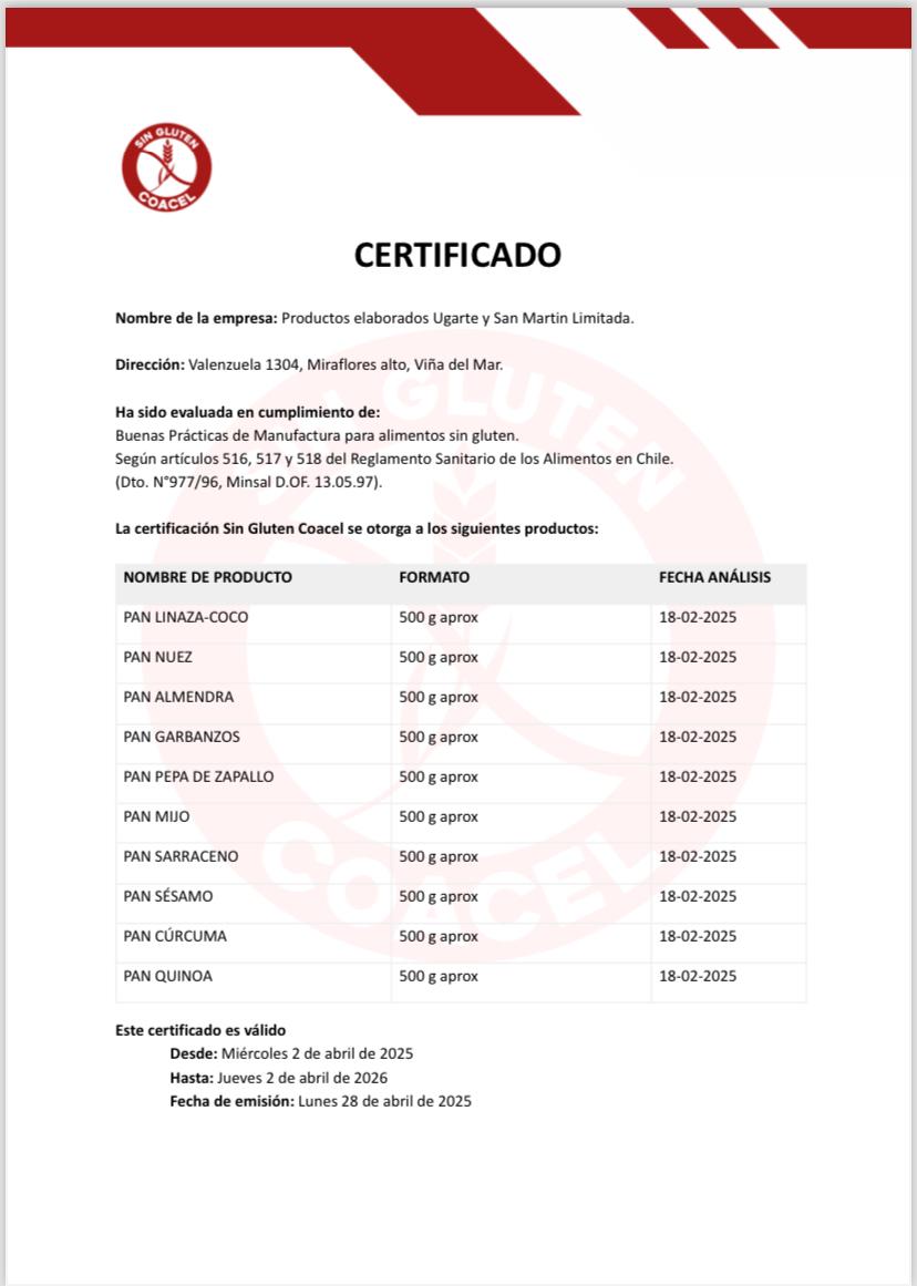 Pan sin gluten Sarraceno 500gr