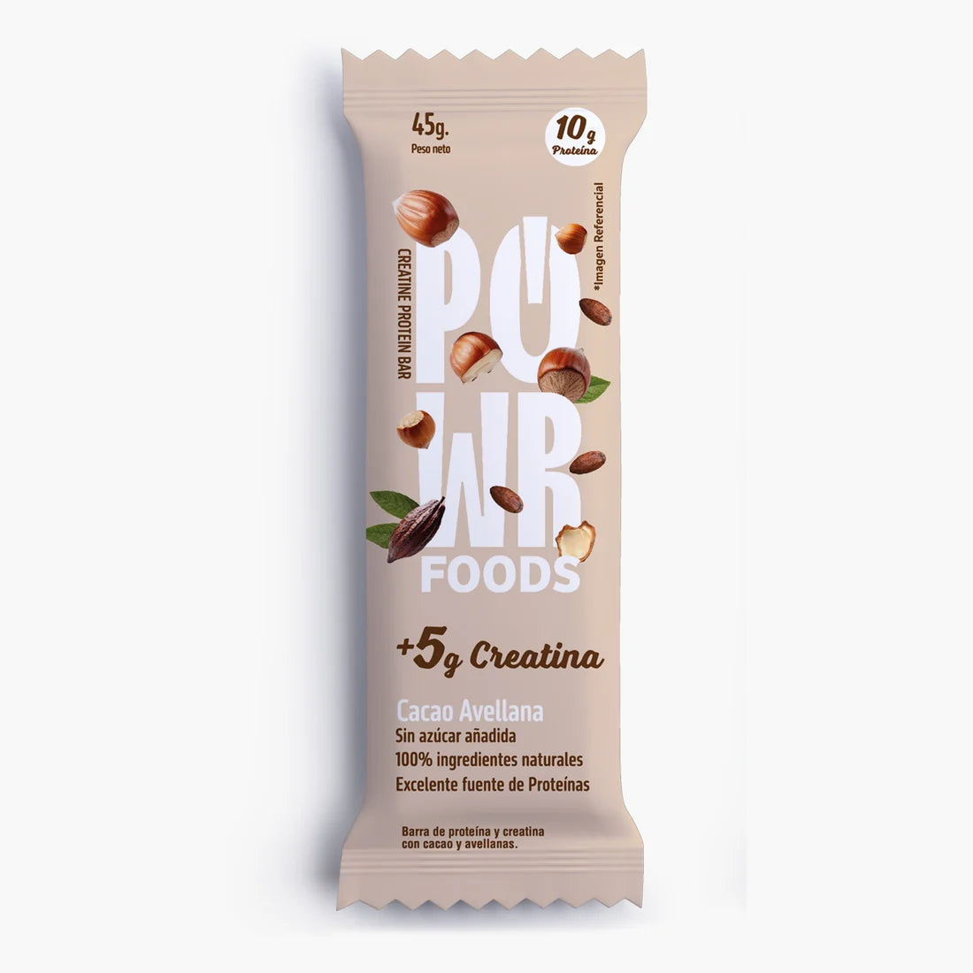 Creatine Protein Bar Cacao 45 g 10 g Proteína + 5 g Creatina | POWR Foods