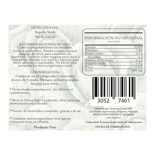 Chucrut Natural Probiótico 950gr