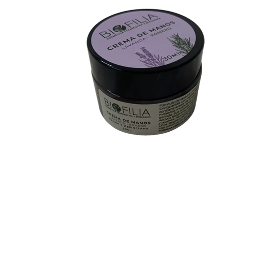 Crema de manos de Lavanda y Romero, con flores de bach