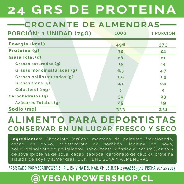 Pack 6 Crocantes de Almendra Proteicos Estilo Sahne-Nuss 24g | Vegan Power
