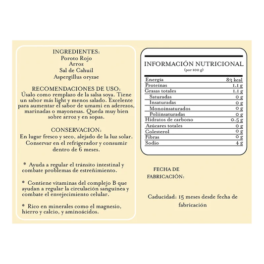 Tamari Sin Gluten 200 ml – Sabor Natural De Poroto rojo