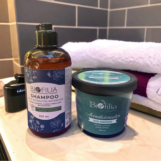 Pack Shampoo Fortalecedor 7 Extractos + Acondicionador Extra Hidratante