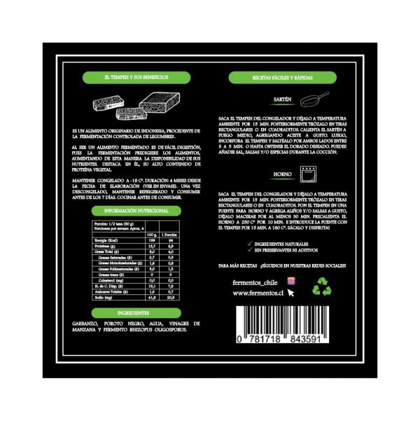 Tempeh Garbanzo - Poroto Negro 200 gr
