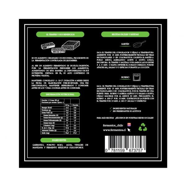 Tempeh Garbanzo - Poroto Rojo 200 gr