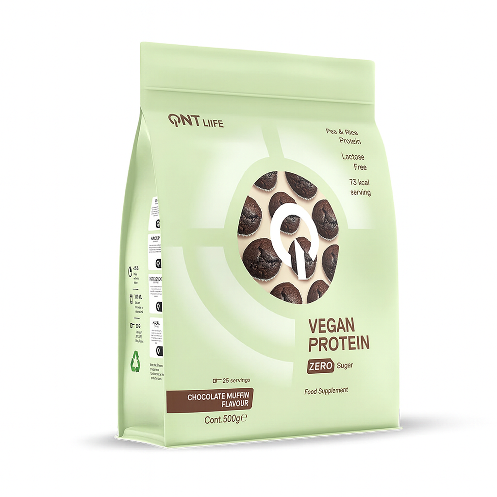 Proteína Vegana Sin Azúcar 500 g – QNT Chocolate Muffin