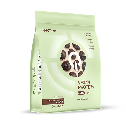 Proteína Vegana Sin Azúcar 500 g – QNT Chocolate Muffin