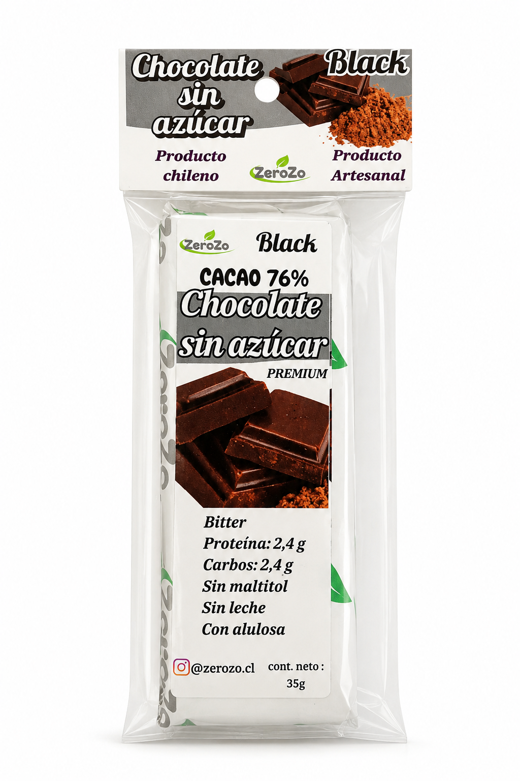 Chocolate Sin Azúcar con Proteína 57% Cacao | Zerozo 35 g