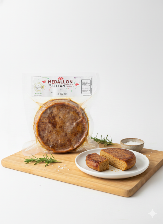 Medallón de Seitán Doble Proteína (Gluten + Lentejas)