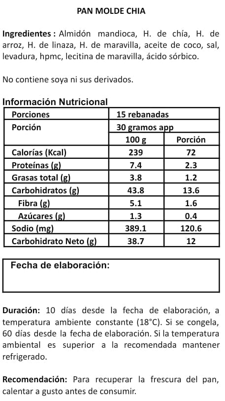 Pan Sin Gluten Certificado COACEL | Artesanal | Vida Natura Chile