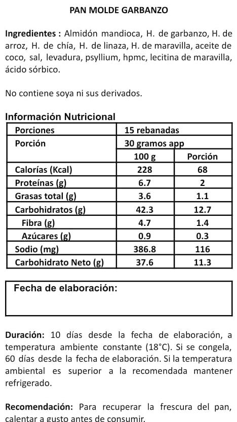 Pan Sin Gluten Certificado COACEL | Artesanal | Vida Natura Chile