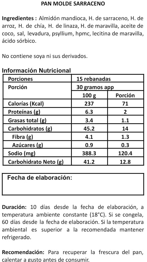 Pan Sin Gluten Certificado COACEL | Artesanal | Vida Natura Chile