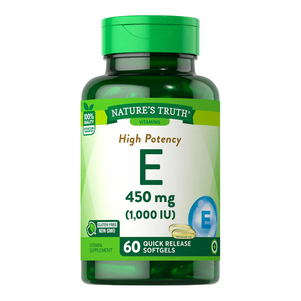 Vitamina E 450 mg (1000 UI) – 60 Cápsulas Blandas