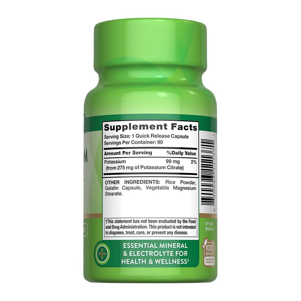 Citrato de Potasio 275 mg – 90 Cápsulas
