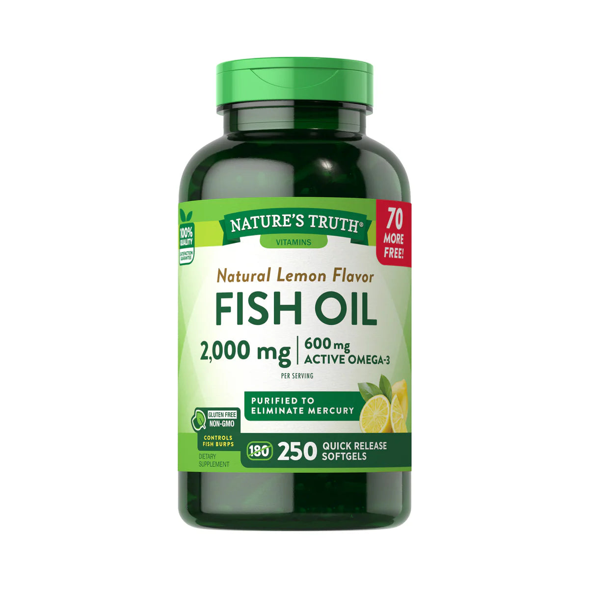Omega 3 Fish Oil 2000 mg con esencia de limón – Cápsulas Blandas