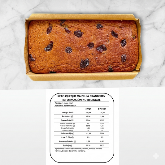 Keto Queque Vainilla Cranberry – Esponjoso, Sano y Sin Azúcar Añadida