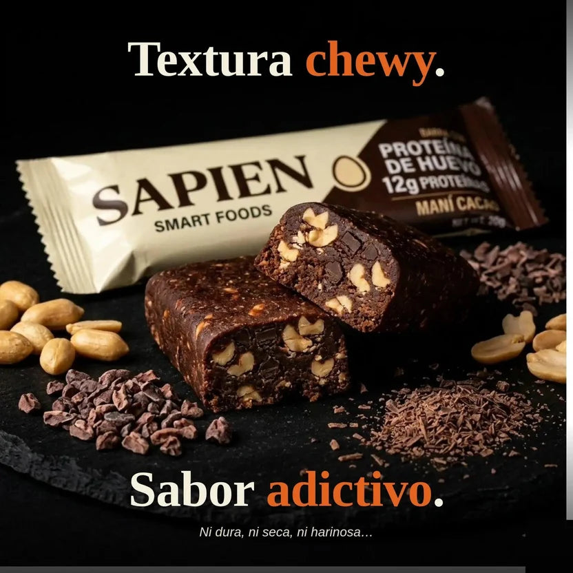 Barra Proteica Maní Cacao 52 g  Sapien