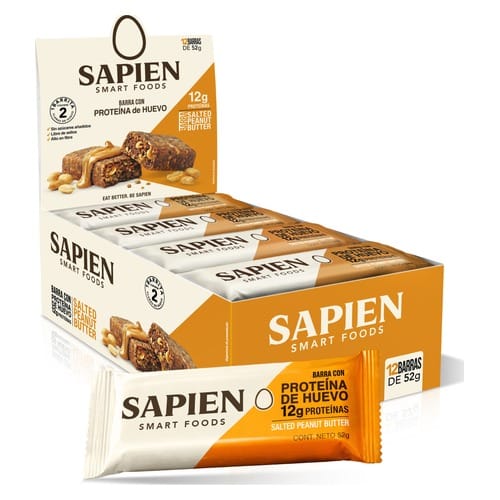 Caja 12 Barras Proteicas Salted Peanut Butter 52 g | Sapien Smart Foods