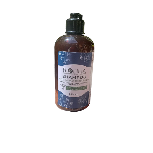 Shampoo Siete Extractos Botánicos con Aceite Esencial de Romero – 250 ml