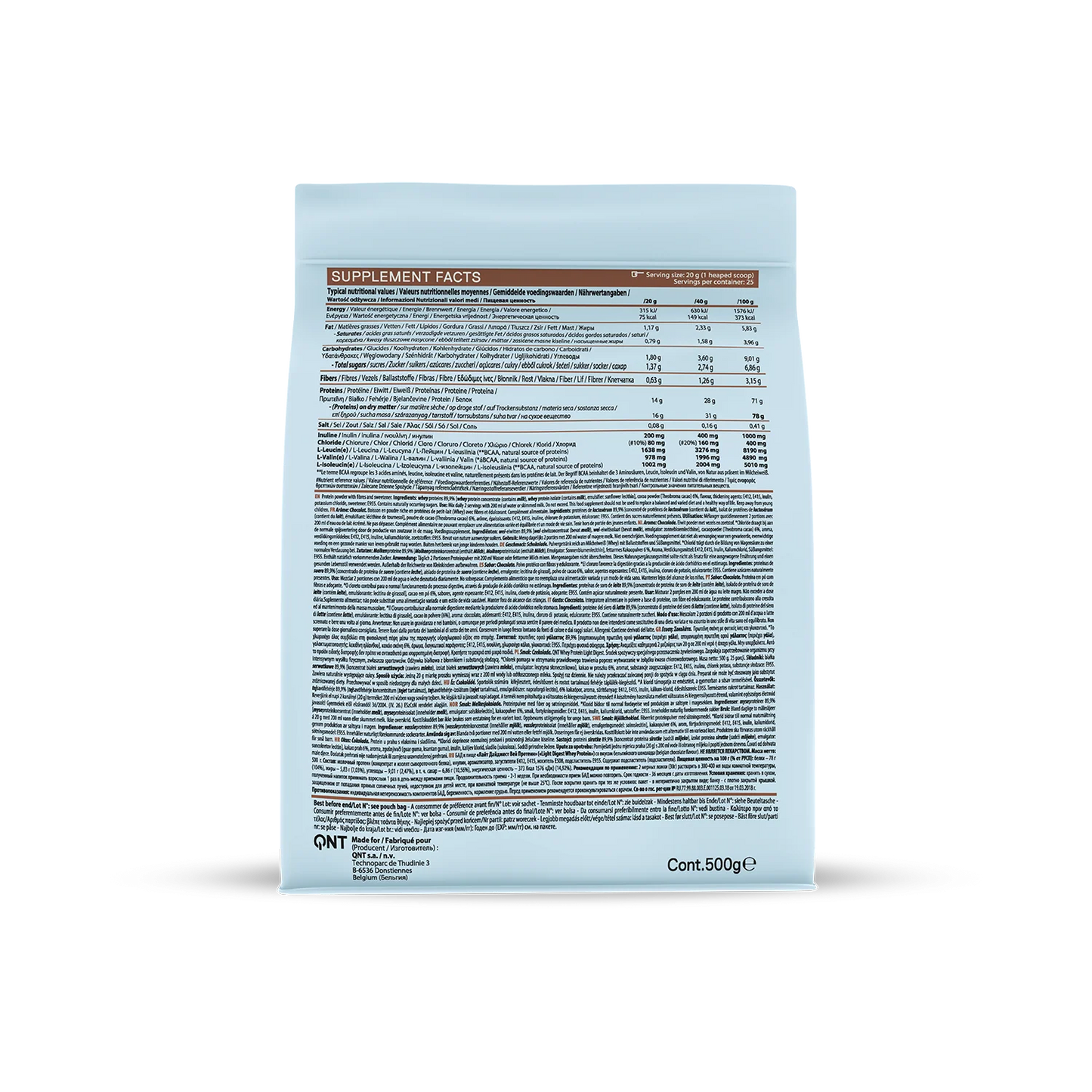 Proteína Whey Light Digest 500 g – Chocolate Belga