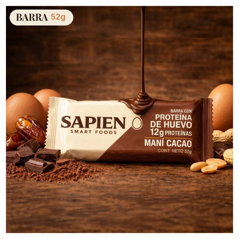 Barra Proteica Maní Cacao 52 g  Sapien