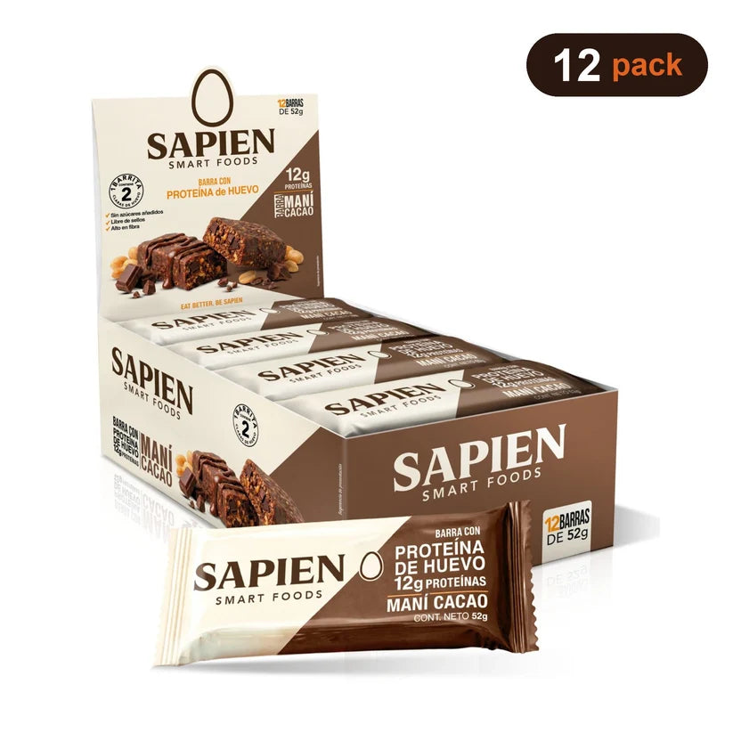 Barra Proteica Maní Cacao 52 g  Sapien